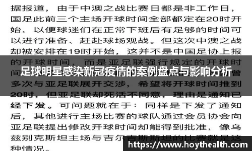 足球明星感染新冠疫情的案例盘点与影响分析